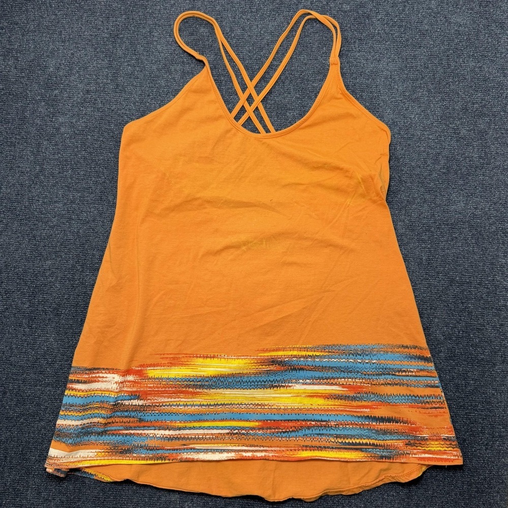 Hurley Dress Womens Medium Orange Strappy Tank Scoop Neck Stripe Short Beach